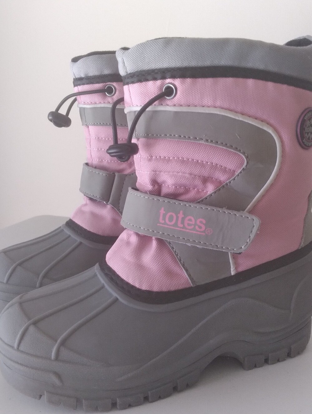 totes Winter Survivor Kids Pink Gray Waterproof Winter Snow Rain Boots 1 Girls